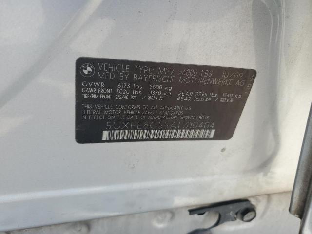 5UXFE8C55AL310404 - 2010 BMW X5 XDRIVE48I Srebrny zdjęcie 13