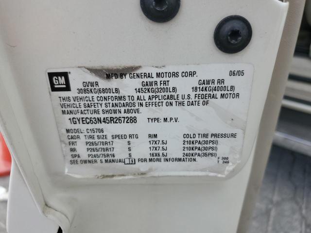 1GYEC63N45R267288 - 2005 CADILLAC ESCALADE LUXURY Ağ foto 12