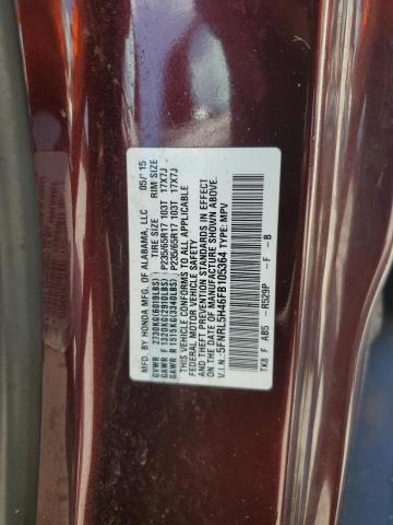 5FNRL5H46FB105364 - 2015 HONDA ODYSSEY EX MAROON photo 13