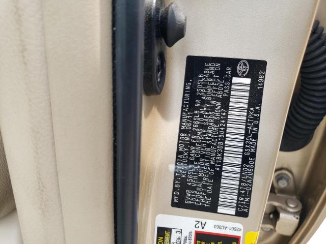 4T1BK3DB1BU424147 - 2011 TOYOTA AVALON BASE Qızıl foto 13