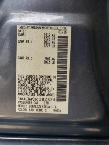 1N4AL3AP0JC182524 - 2018 NISSAN ALTIMA 2.5 SILVER photo 12