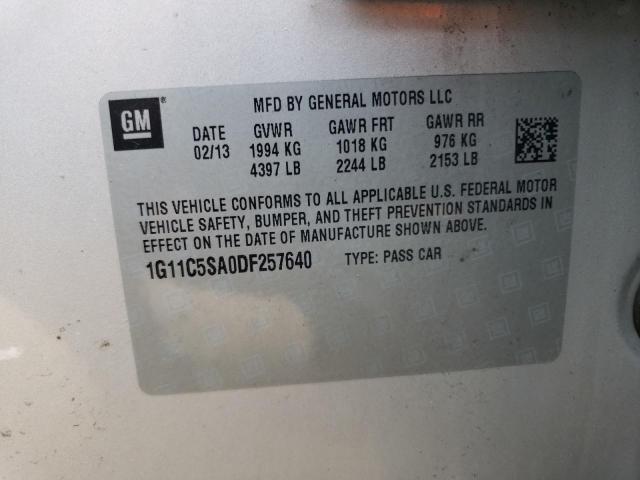 1G11C5SA0DF257640 - 2013 CHEVROLET MALIBU 1LT SILVER photo 12