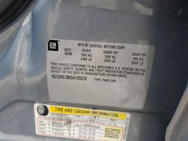 1G1ZH57B894195638 - 2009 CHEVROLET MALIBU 1LT 蓝色 照片 12