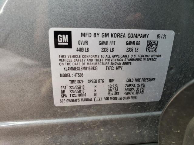 KL4MMESL8MB167933 - 2021 BUICK ENCORE GX SELECT GRAY photo 13