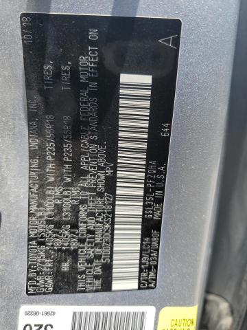 5TDDZ3DC9KS218127 - 2019 TOYOTA SIENNA XLE Gris foto 13