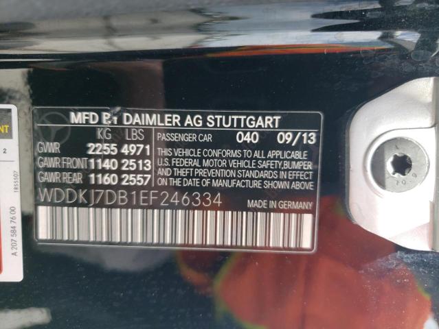 WDDKJ7DB1EF246334 - 2014 MERCEDES-BENZ E 550 BLACK photo 12