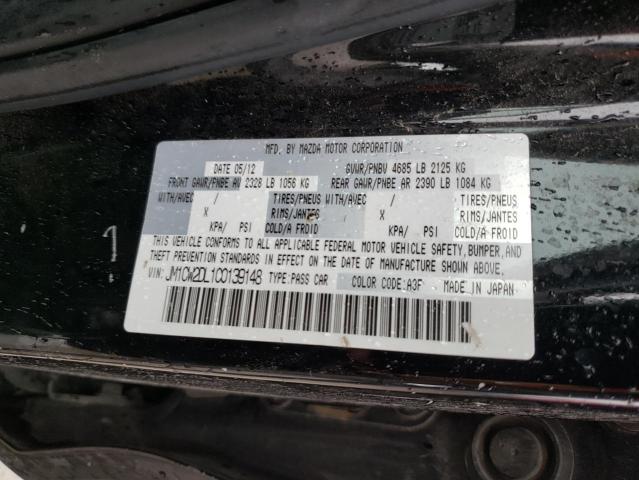 JM1CW2DL1C0139148 - 2012 MAZDA 5 BLACK photo 12