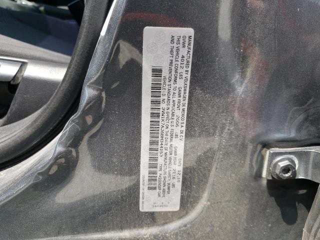 3VW1K7AJ6BM344153 - 2011 VOLKSWAGEN JETTA BASE 灰色 照片 12