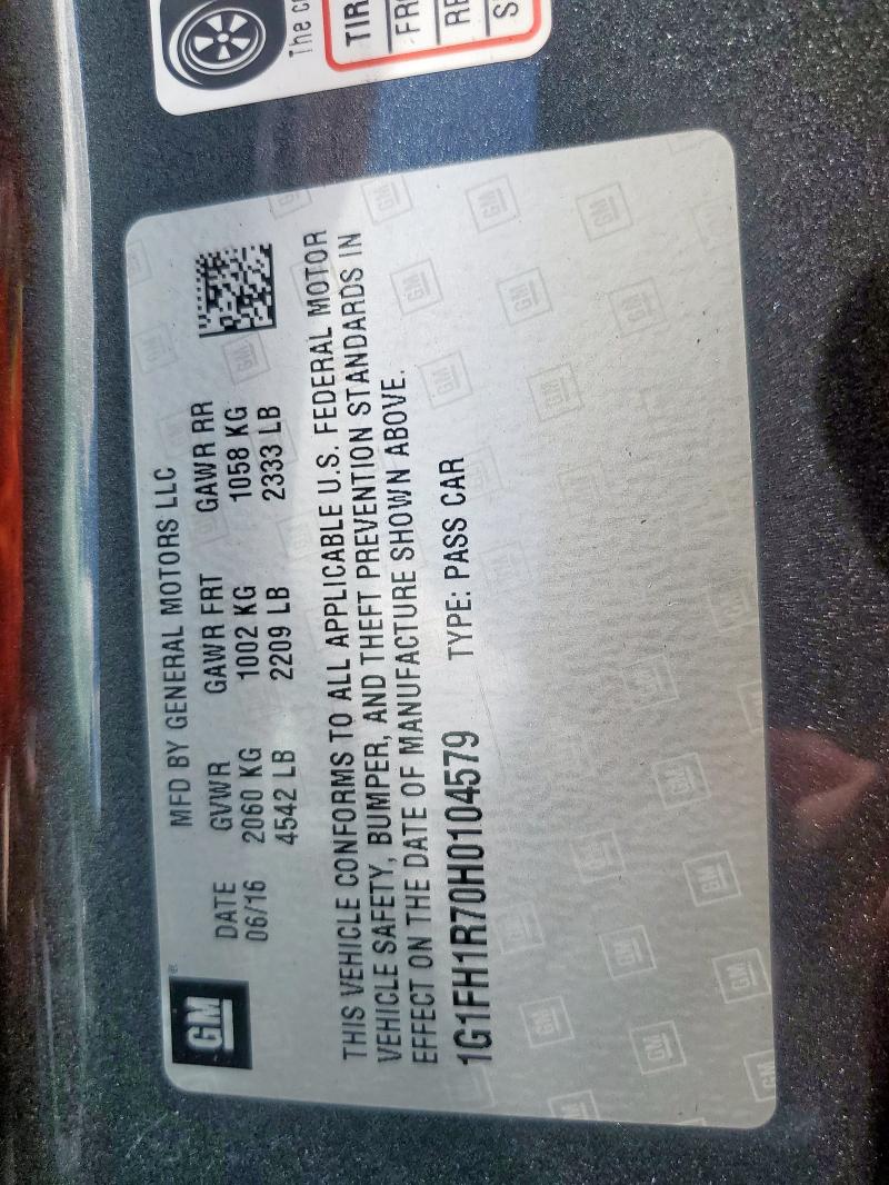 1G1FH1R70H0104579 - 2017 CHEVROLET CAMARO SS 石墨色 照片 12