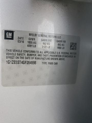 1G1ZE5ST4GF264996 - 2016 CHEVROLET MALIBU LT SILVER photo 12