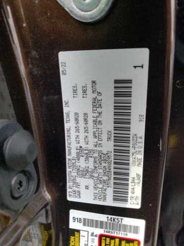 5TFMA5DB4NX029572 - 2022 TOYOTA TUNDRA CREWMAX PLATINUM Braun Foto 12