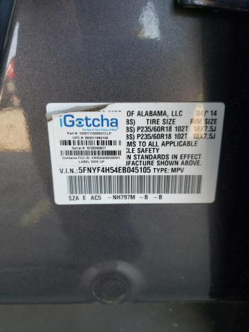 5FNYF4H54EB045105 - 2014 HONDA PILOT EXL 黑色 照片 13