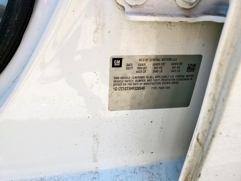 1G1ZC5ST8HF228946 - 2017 CHEVROLET MALIBU LS أبيض صورة 12