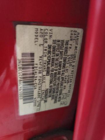 3N1BC1CP8AL465003 - 2010 NISSAN VERSA S RED photo 12