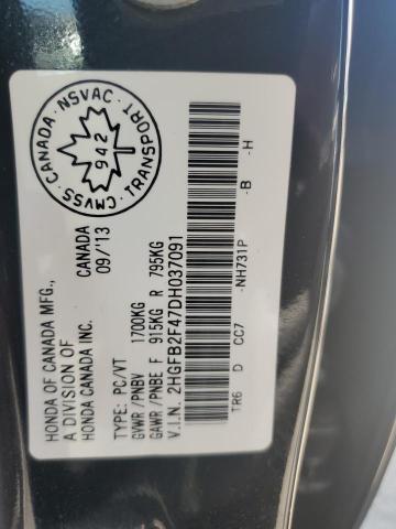 2HGFB2F47DH037091 - 2013 HONDA CIVIC LX BLACK photo 12