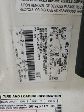 5LMFU27527LJ18970 - 2007 LINCOLN NAVIGATOR 白色 照片 13