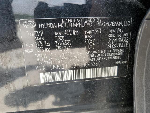 5NMZT3LBXJH066280 - 2018 HYUNDAI SANTA FE S BLACK photo 13