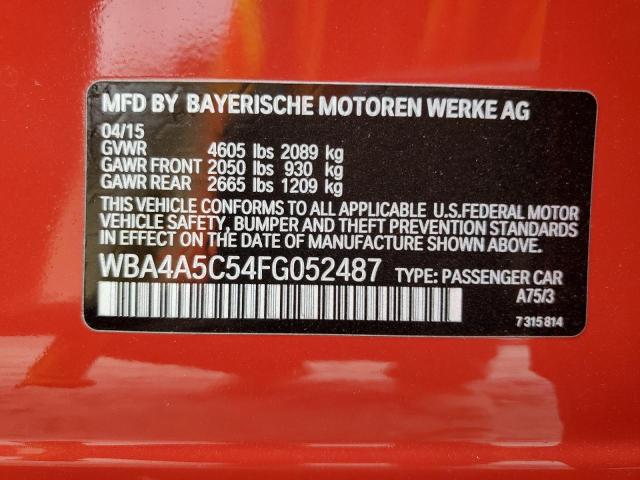 WBA4A5C54FG052487 - 2015 BMW 428 I GRAN COUPE RED photo 12
