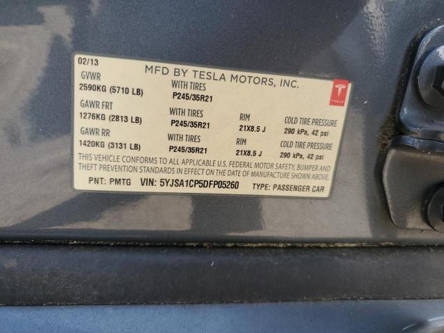 5YJSA1CP5DFP05260 - 2013 TESLA MODEL S 灰色 照片 13