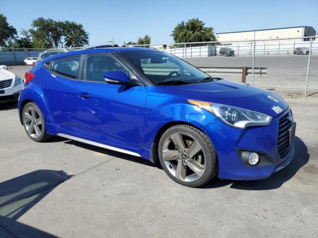 KMHTC6AE9EU186599 - 2014 HYUNDAI VELOSTER TURBO BLUE photo 4