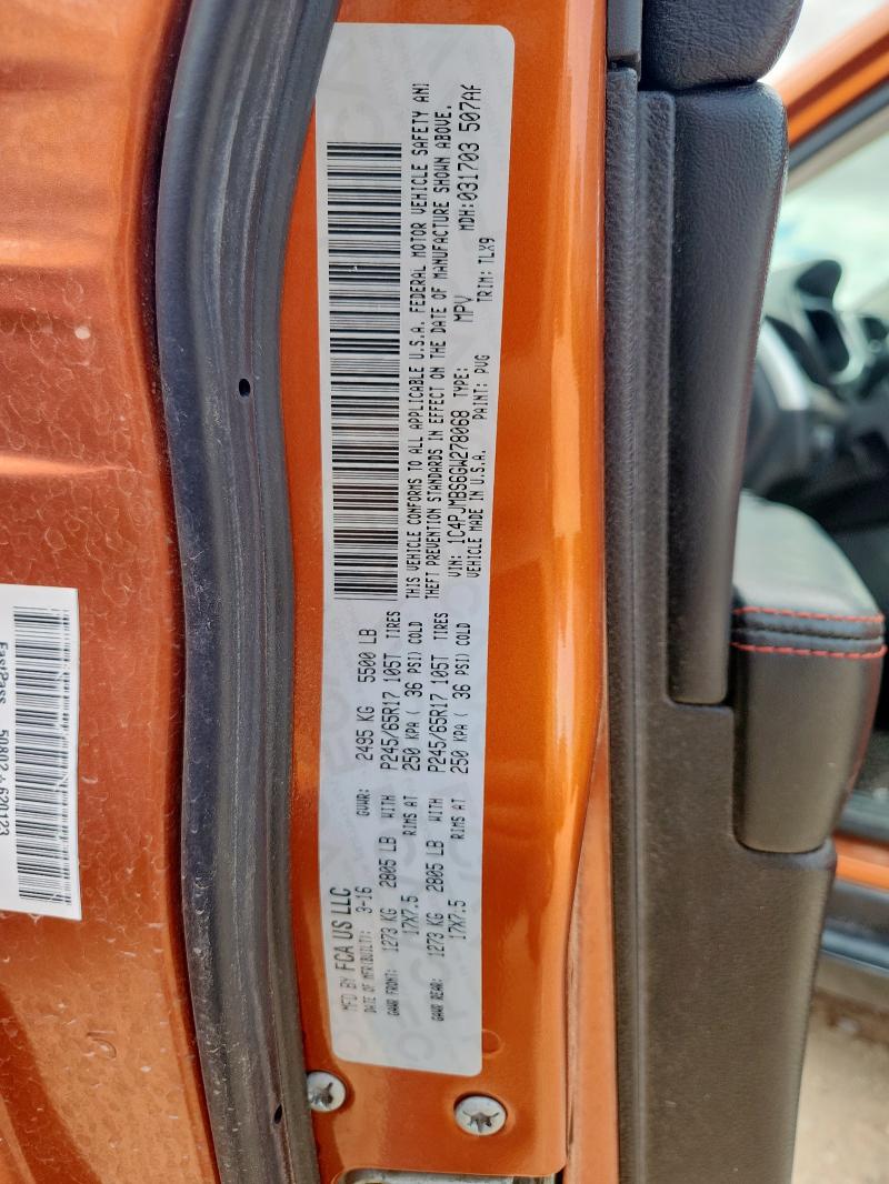 1C4PJMBS6GW278068 - 2016 JEEP CHEROKEE TRAILHAWK ORANGE photo 13