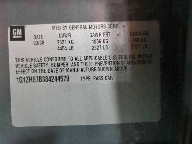 1G1ZH57B384244579 - 2008 CHEVROLET MALIBU 1LT GRAY photo 12