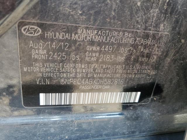 5NPEC4ABXDH582816 - 2013 HYUNDAI SONATA SE BLUE photo 12