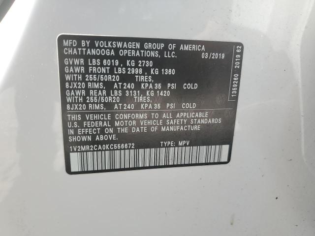1V2MR2CA0KC556672 - 2019 VOLKSWAGEN ATLAS SEL Ağ foto 13