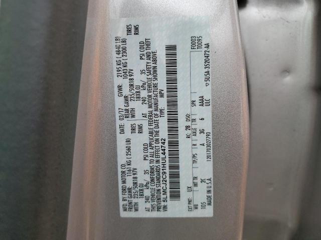 5LMCJ2C91HUL44742 - 2017 LINCOLN MKC SELECT 银色 照片 13