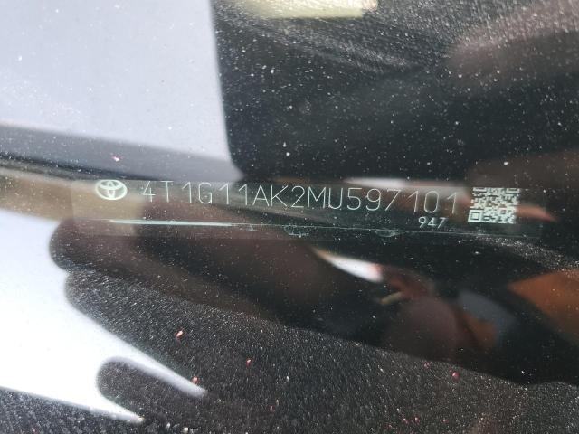 4T1G11AK2MU597101 - 2021 TOYOTA CAMRY SE BLACK photo 13