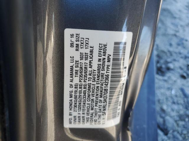 5FNRL5H37GB142366 - 2016 HONDA ODYSSEY SE GRAY photo 13