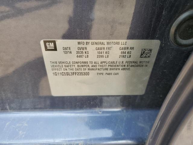 1G11C5SL3FF235300 - 2015 CHEVROLET MALIBU 1LT 蓝色 照片 12