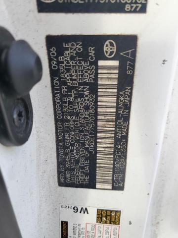 JTKDE177570180932 - 2007 TOYOTA SCION TC 白色 照片 12