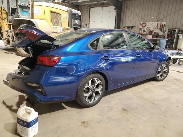 3KPF24AD6LE184773 - 2020 KIA FORTE FE BLUE photo 3