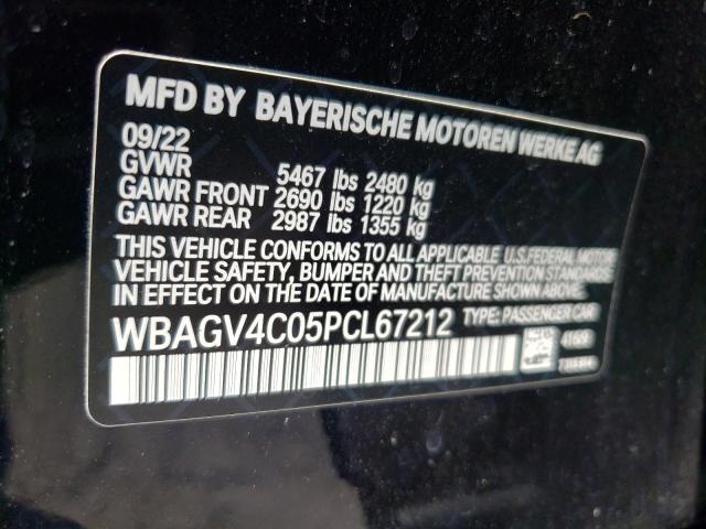 WBAGV4C05PCL67212 - 2023 BMW 840XI BLACK photo 12