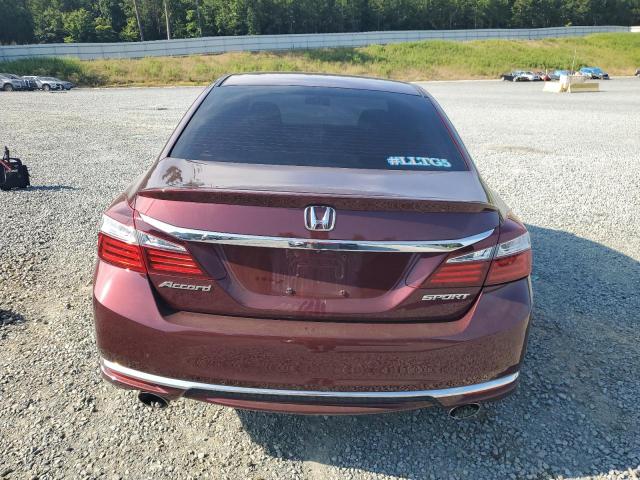 1HGCR2F51HA192716 - 2017 HONDA ACCORD SPORT MAROON photo 6