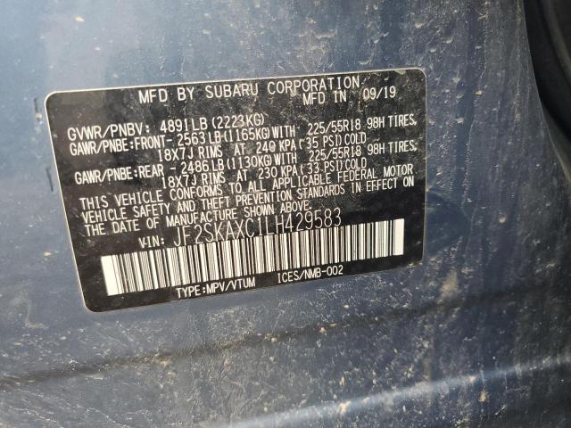 JF2SKAXC1LH429583 - 2020 SUBARU FORESTER TOURING BLUE photo 13