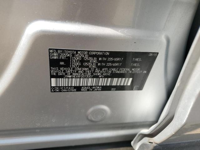 JTMWFREVXFD073007 - 2015 TOYOTA RAV4 XLE SILVER photo 12