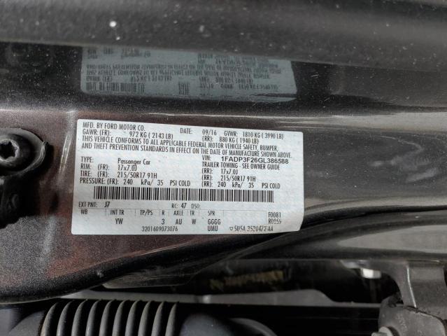 1FADP3F26GL386588 - 2016 FORD FOCUS SE GRAY photo 13