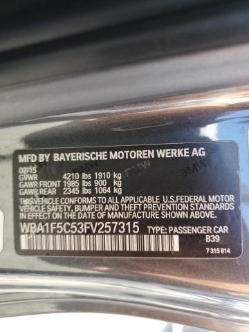 WBA1F5C53FV257315 - 2015 BMW 228 I GRAY photo 12