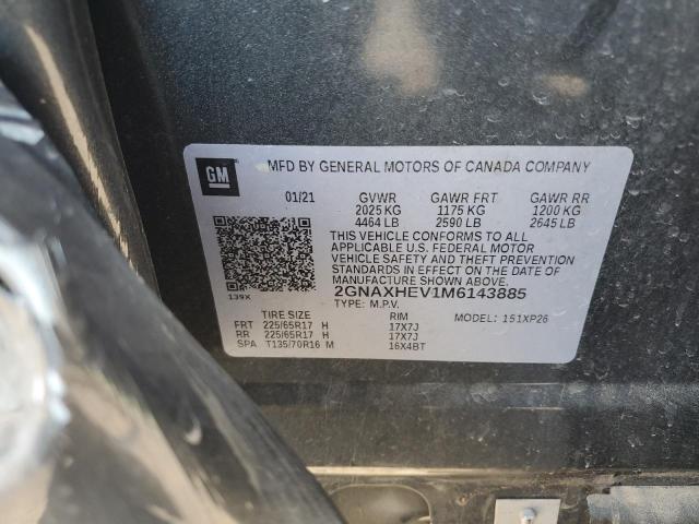 2GNAXHEV1M6143885 - 2021 CHEVROLET EQUINOX LS GRAY photo 14