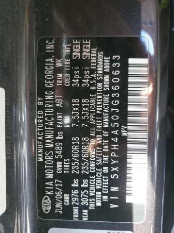 5XYPH4A50JG360633 - 2018 KIA SORENTO EX BLACK photo 13