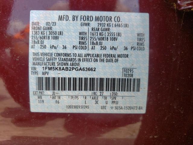 1FM5K8AB2PGA63662 - 2023 FORD EXPLORER POLICE INTERCEPTOR 红色 照片 13