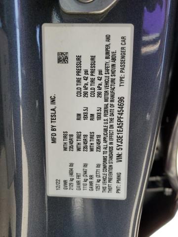 5YJ3E1EA5PF454696 - 2023 TESLA MODEL 3 Մոխրագույն լուսանկար 13