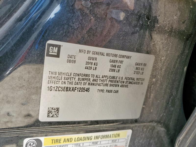 1G1ZC5EBXAF120546 - 2010 CHEVROLET MALIBU 1LT BLACK photo 12