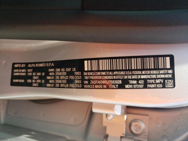 ZASFAKNN3J7B83028 - 2018 ALFA ROMEO STELVIO TI SPORT SILVER photo 13