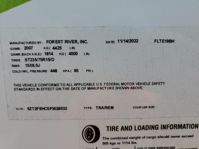 5ZT2FSHC5P3028532 - 2023 FOREST RIVER FLAGSTAFF E19BH 白色 照片 10