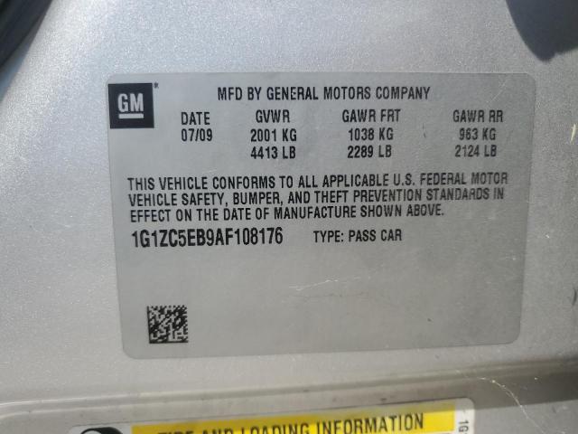 1G1ZC5EB9AF108176 - 2010 CHEVROLET MALIBU 1LT GRAY photo 12