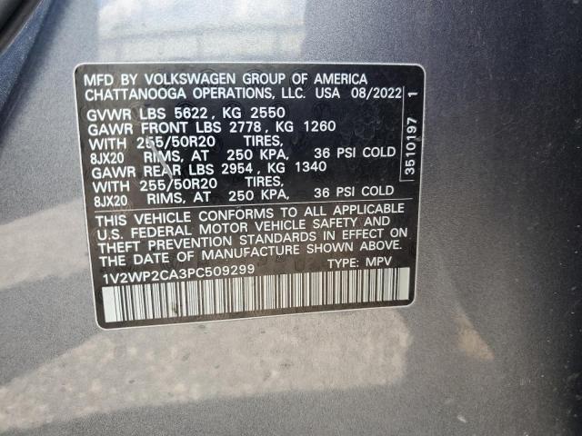 1V2WP2CA3PC509299 - 2023 VOLKSWAGEN ATLAS SE GRAY photo 13