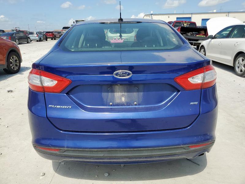 3FA6P0H75GR346021 - 2016 FORD FUSION SE BLUE photo 6